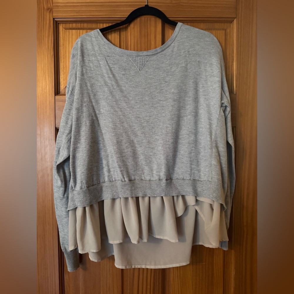 Maison Jules Gray Layered Sweatshirt